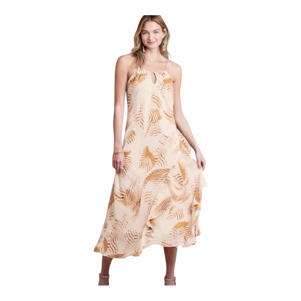 BANANA REPUBLIC Factory Halter Ruffle Maxi Dress Size XS‎